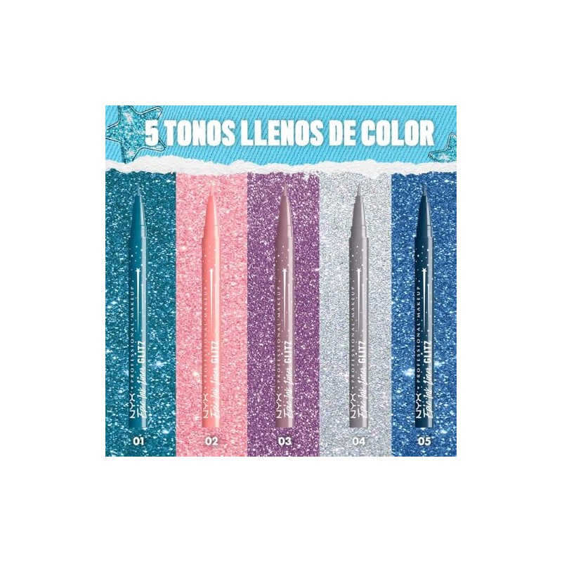 NYX Professional Makeup Epic Ink Liner Glitz, Delineador Líquido con