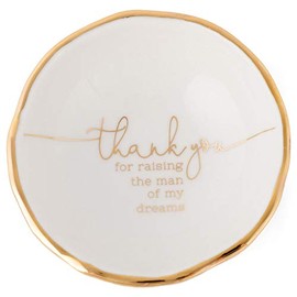 Thank You Raising Man of Dreams Goldfoil 3.25 x 3.25 Ceramic Decorative Tabletop Jewelry Trinket Dish