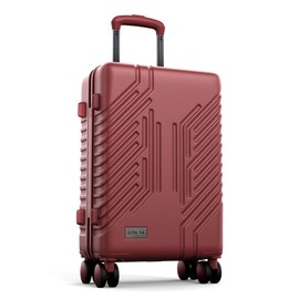 alpha pak 20-Inch Carry-On Luggage, Suitcase with Silent Wheels, Aluminum Tie Rods, Burgundy