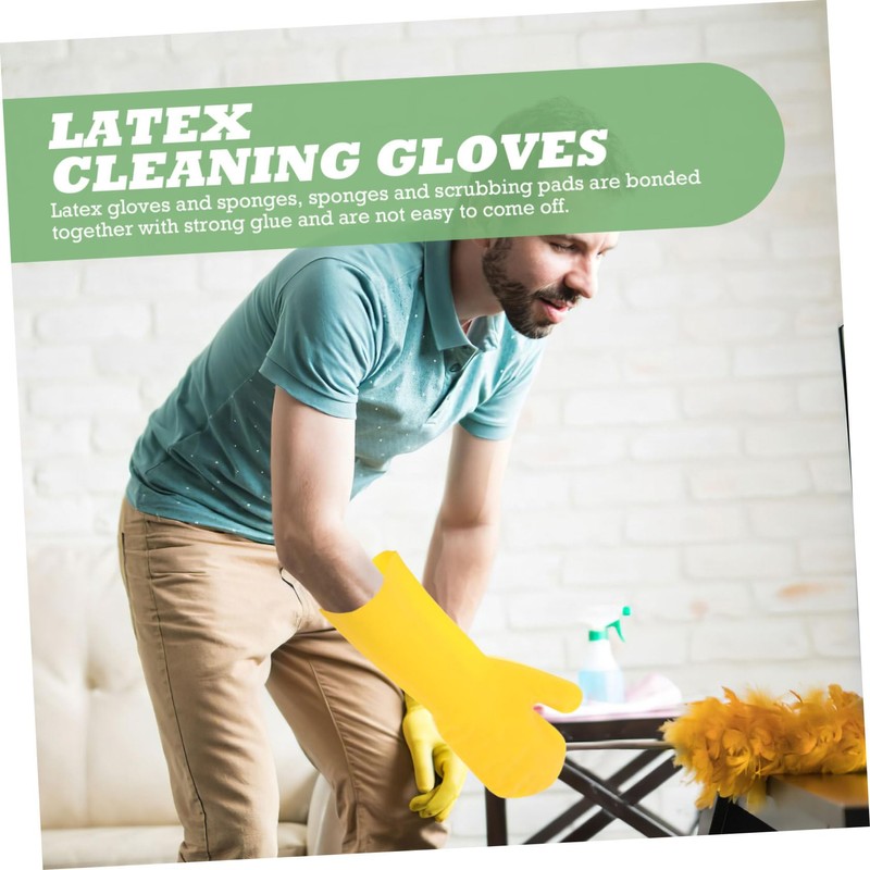 Healvian 2pcs Reusable Household Cleaning Gloves Kitchen Dishwashing Gloves for