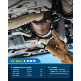 PHILTOP Rear Catalytic Converter Compatible with Subaru Forester 2.5L 2009 2010, Impreza 2.5L 2008-2010, Legacy 2.5L 2005-2009, Outback 2.5L 2006-2009 Direct-Fit Catalyst Converter 55585 EPA Compliant