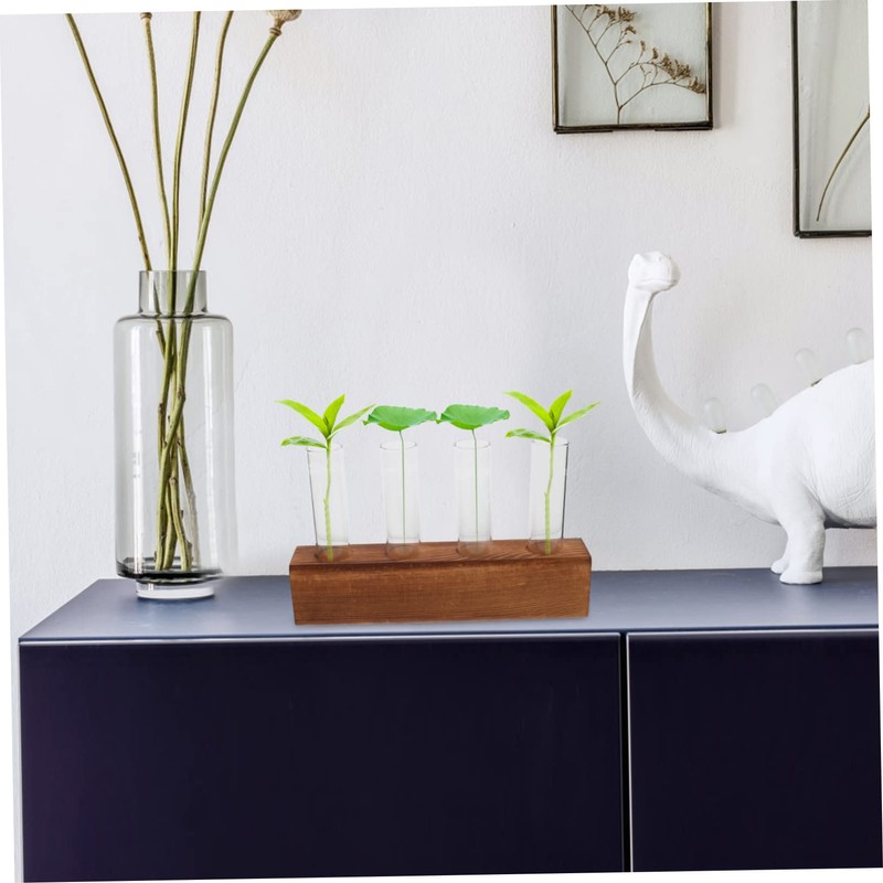 KONTONTY 1set Glass Bud Vases Stand for Hydroponic Plant Propagation