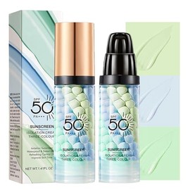 MrCuvaryas Prebase De Maquillaje Facial Con Spf 50, Correctora De Color, Hidratante, Para Rojeces, Resistente Al Agua, De Larga Duración Y Controla...