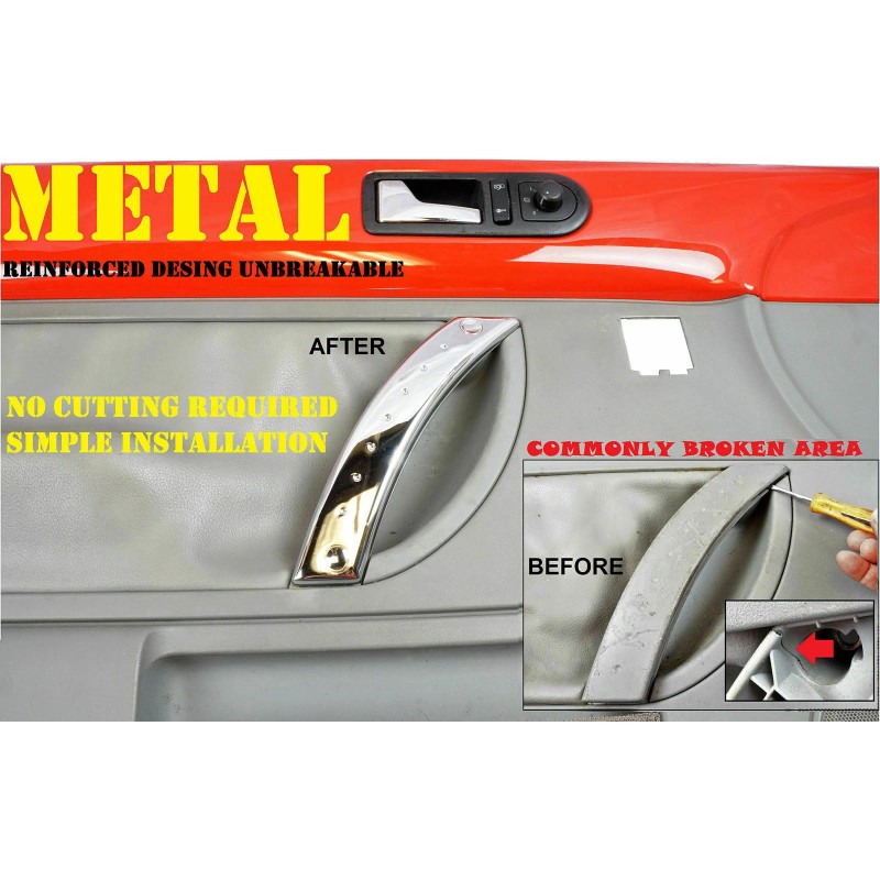 MotorKing Chrome Interior Front Left Door Pull Handle Repair Kit