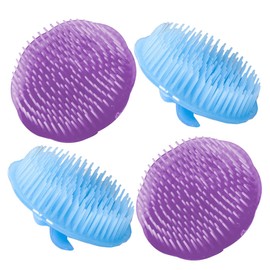Healeved Shampoo Brush Scalp Exfoliator Head Scrubber for Dandruff 4pcs Set for Hair Washing Random