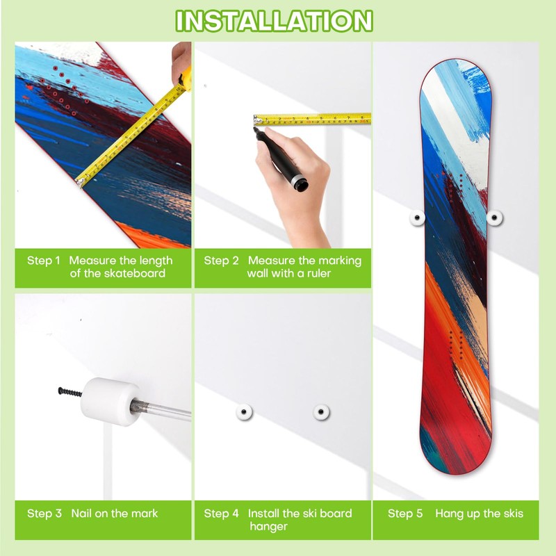 Roliwils Snowboard Wall Mount, PU rubber grip | Binding-safe protection