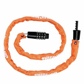 Arima Mirai Bicycle Chain Lock, 4 Digit Dial Type, Bike Lock, Electric Car, Multi-purpose Lock, Motorcycle Lock, Wire Lock, Anti-Theft, Convenient Storage, Orange