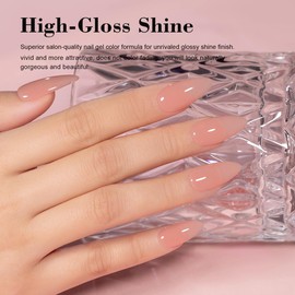 RARJSM Nude Gel Polish Pale Rose Pink Neutral Skin Tone Color Sheer Jelly Gel Nail Polish 1PC 15ml Single Bottle Transparent Pink Nail Gel Polish Soak off UV LED Cured for Home Salon DIY Manicure