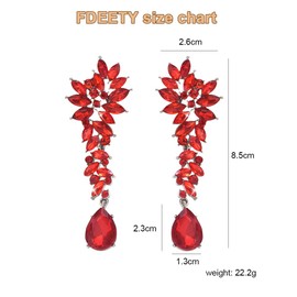 XFSRG Stud Earrings for Women Wedding Bridal Crystal Teardrop Marquise Cluster Bling Hanging Vintage Earrings Girls Jewellery for Women, Zinc