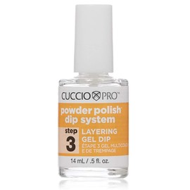 Cuccio Powder Polish Dip System Steps 2+4 Nail Base & Top Gel + Step 3 Layering Gel Duo Set 0.5oz