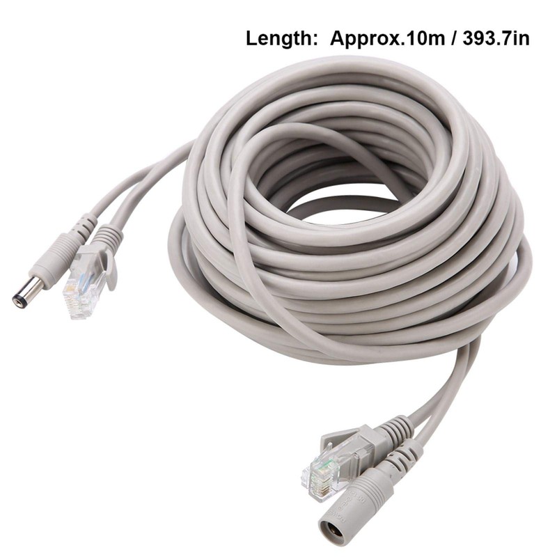 Socobeta RJ45+DC Ethernet CCTV Cable for IP Cameras NVR System