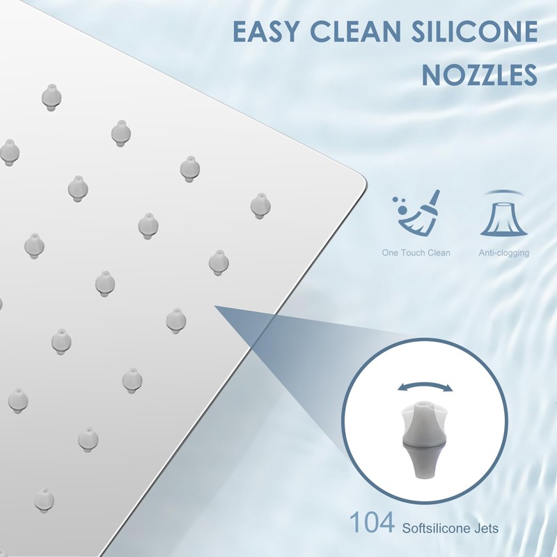 KINLIV 12 * 8 Inch Rectangle Rain Shower Head Chrome,