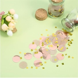 HQKJGSYX 50g Biodegradable Confetti Glitter Rose Gold Confetti Round Tissue Paper Table Confetti Dots Party Decorations Paper Confetti for Wedding Birthday Engagement Baby Shower Party Confetti Decor