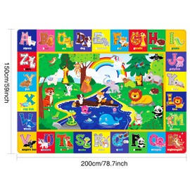 Soft Non-Toxic Baby Play Mat with ABC Alphabet - Foldable Crawling Mat for Infants & Toddlers, Extra Thick Floor Mat for Nursery, Playroom, Daycare | Non-Slip, Machine Washable (78.7X59 INCH)