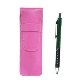 Pink Grain Leather Pen Case Metal Color Ballpoint Pen Green SASP-SI2067BP-G