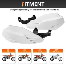 USTPO Motorcycle Handguards 7/8" and 1 1/8" Hand Guard Universal for EXC EXCF SX SXF SXS MXC MX XC XCW XCF XCFW Dirt Pit Bike ATV Enduro Motocross White