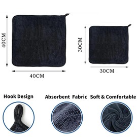 MonoFresh 2PCS Magic Wipe Cloth, Thicken Dish Cloths, Car Drying Towel, Super Absorbent Bathroom Drying Cloth for Kitchen, Car Washing, Hair, Shower, Window, Etc(30 * 30cm & 40 * 40cm)