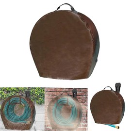KUAINICE Garden Wall-mounted Hose Reel Cover,Freestanding Garden Hose Holder Hanger Cover, Protect Your Garden Hose and prolong its Life, Waterproof, Sunlight and Snowproof (Brown)