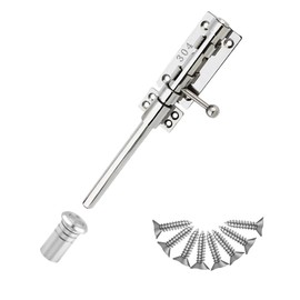 Sliding Bolt Gate Latch Solid Lock Bolt Heavy Duty 304 Stainless Steel Latch Lock Security Latch Door Bolt Reinforced Gate Accessories with Dust Box for Barn Fence Shed Cellar