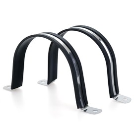 48mm/1.89in (10 PCS) 304 Stainless Steel Pipe Clamps with Rubber Cushion, Heavy-Duty 2 Holes U-Bracket Conduit Clips for HVAC, Electrical, Plumbing Fixing on Wood/Metal/Concrete fit for 1-1/2"PVC Pipe