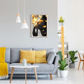 GDYEEH Beauty Portrait Diamond Painting Adults, 5D Butterfly Diamond Painting Pictures Beginners, DIY Round Full Drill Diamond Painting Embroidery Cross Stitch Gifts Home Wall Decor 30 x 40 cm