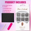Ceboic Pack of 24 Grey Glue-On Toenails, French Short Square