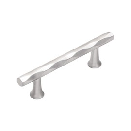 JIASENBAO Brushed Nickel Cabinet Pulls 3" Hole Center 5 Pack Hammered Silver Cabinet Handles Decorative Kitchen Drawer Dresser Cupboard Bathroom Vanity Cabinet Hardware Rhombus