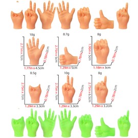 JSTHHTT Pack of 14 Mini Hands - Luminous Mini Hands for Fingers, Finger Hands, Small Hands for Fingers, Funny Gadget for Parties & Games, Mini Hand Set for Children and Adults