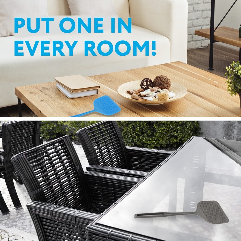 Impresa Extra Large Fly Swatter - 4-Pack, Blue & Grey