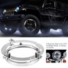 Silver 7 Inch Round Headlight Ring Mounting Bracket Compatible with