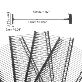 QUARKZMAN Pack of 1000 Standard Tagging Devices, 50 mm, Tagging Barbs, Pins, PP Tag for Price Labelling Gun, Clothing Label Fastener for Clothing Bag Fabric, Black