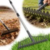 Bow Rake , 2-in-1 77in Metal Garden Lawn Rake for