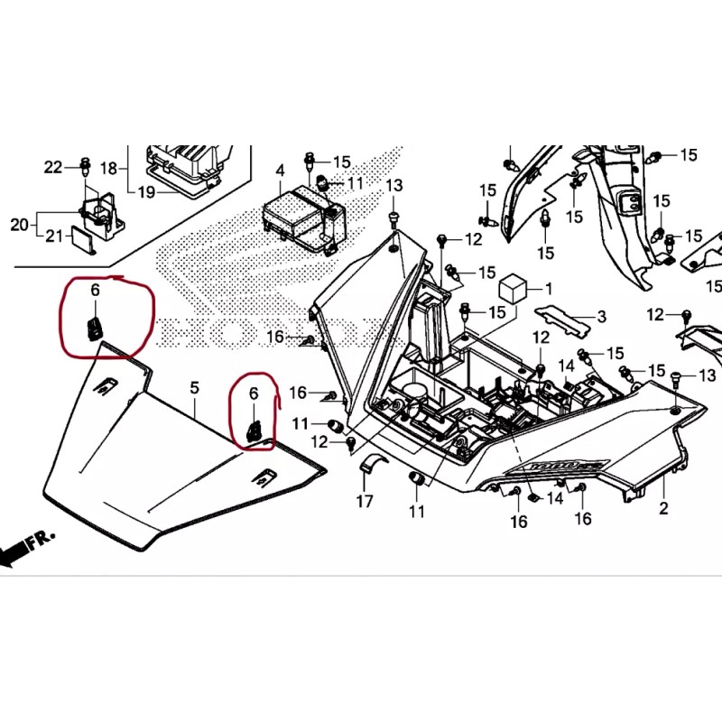 HONDA PIONEER 1000, TALON FRONT FENDER HOOD PLASTIC FLIP LATCH