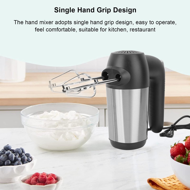 450W Electric Hand Mixer 304 Stainless Steel 5 Gear Speed