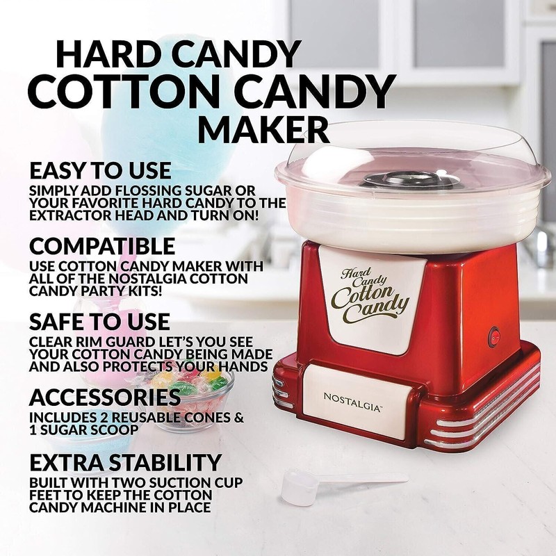 Nostalgia Cotton Candy Machine - Retro Cotton Candy Machine for