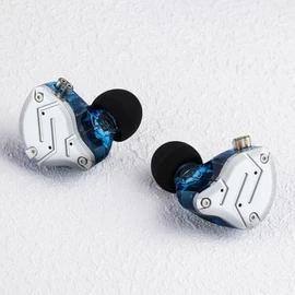 Linsoul KZ ZS10 Pro, 4BA+1DD 5 Driver in Ear Monitor, HiFi Wired Earbuds, Gaming Earbuds, Hybrid IEM Earphones with Stainless Steel Faceplate, Recessed 2 Pin Detachable Cable(Without Mic, Blue)