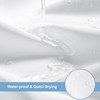 TheBlackSpot Small Stall White Boho Shower Curtain with Scalloped Border