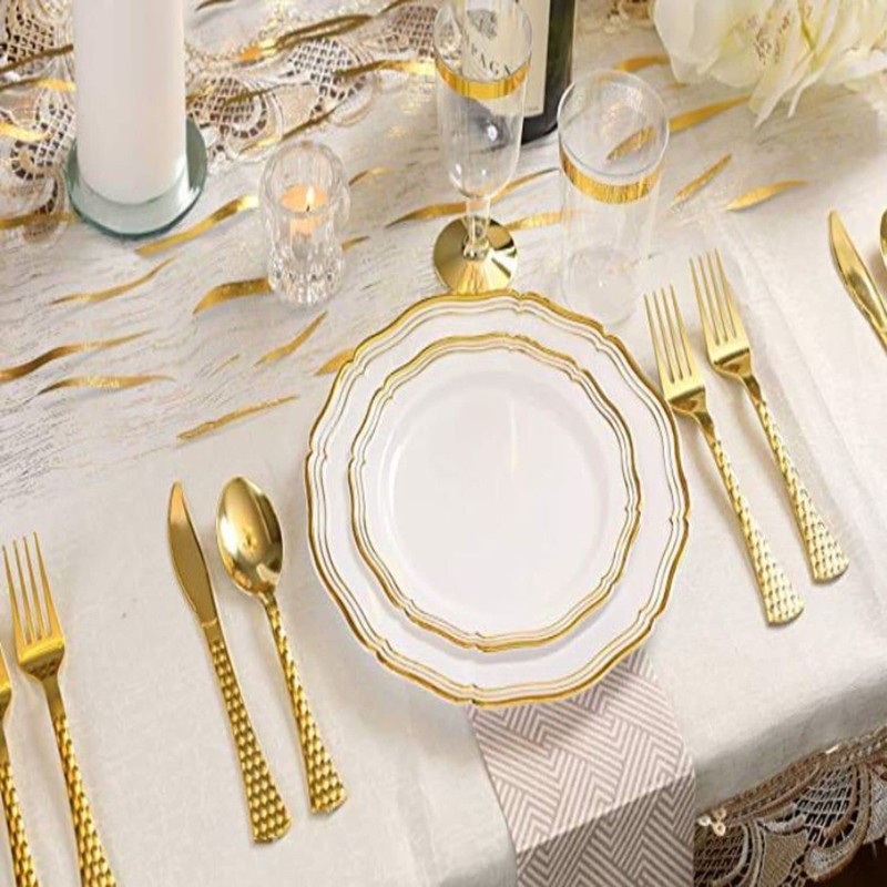 Decorline-120-Piece Value Pack Luxe Heavy Weight Reusable Plastic Cutlery Made