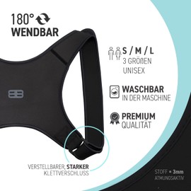 Back Bodyguard Posture Corrector – Innovative Back Straightener for Upright Posture, Back Support, Back Stabiliser, Black, S