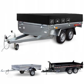 VWACBOAW Utility Trailer Cover, Waterproof Dust Heavy Duty Dump Trailer Cover, 420D Heavy Duty Oxford Fabric, Dump & Utility Trailer Cover no ramp gate, Wind-Proof/Anti-UV (6 * 10,Black)