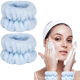 Taocar 2pcs Wrist Bands for Washing Face, Face Washing Wristbands, Arm Wrist Towels for Washing Face, Spa Face Wash Wristbands, Absorbent Wristbands for Washing Your Face, Stretchy Wrist Wash Bands