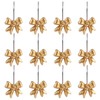 BOXOB 12pcs Gold Bow Shower Curtain Hooks Rings, Stainless Steel