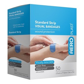 AeroPlast Standard Strip Visual Bandages Wound Protection (2.5cm X 7.5cm) X 50