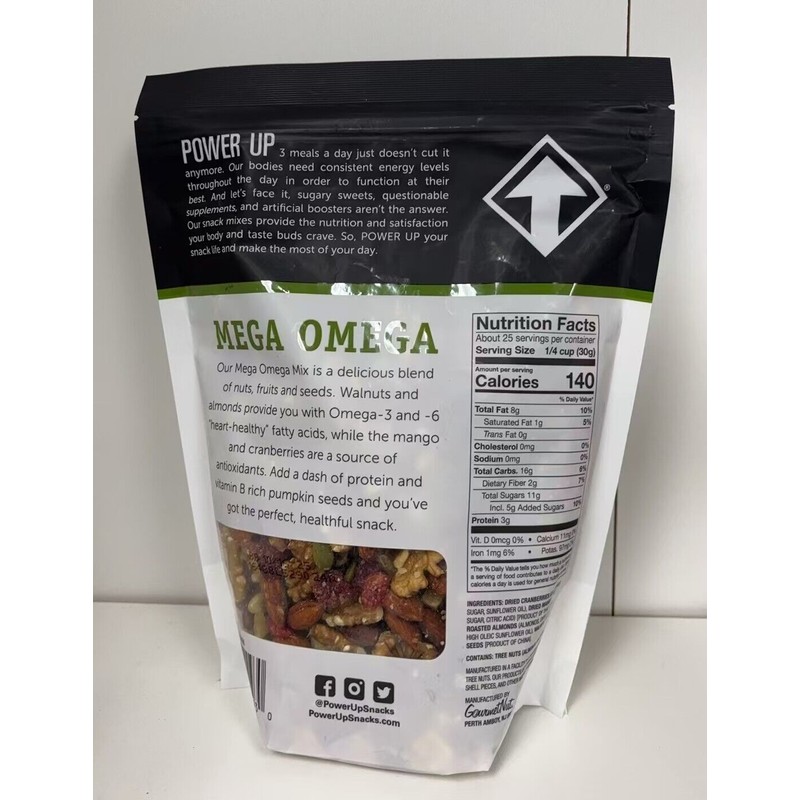 Gourmet Nut Power Up Premium Trail Mix. Mega Omega, 26