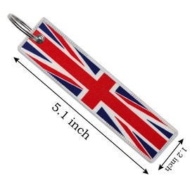 JAVD United Kingdom Flag Keychain Tag with Key Ring (3 Pack)
