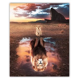 YAOYIN Diamond Painting, Adults, Children's Lion, 5D Diamond Pictures, DIY Diamond Painting Set with Accessories for Home Wall Decor (30 x 40 cm)