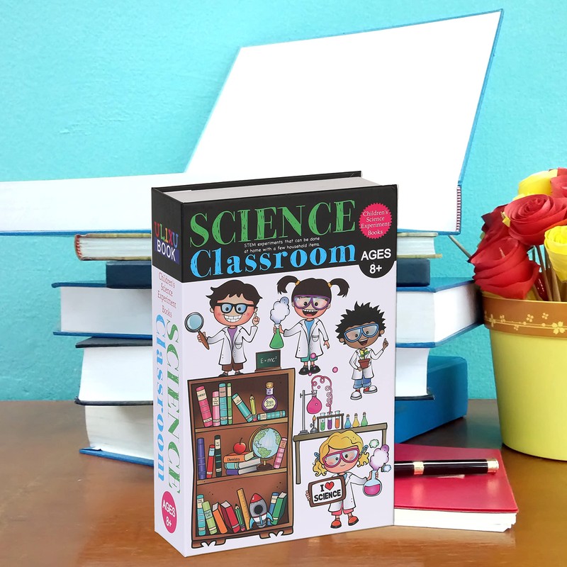 Science Book Safe Storage Box with Real Pages Combination Lock