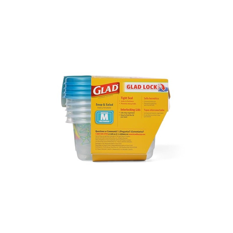 Glad GladWare Design Series - Contenedores de almacenamiento de alimentos