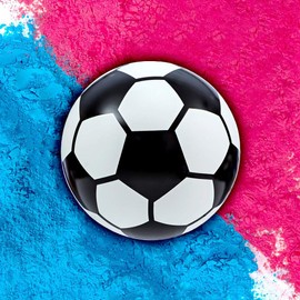 Gender Reveal Soccer Ball with Pink and Blue Powder