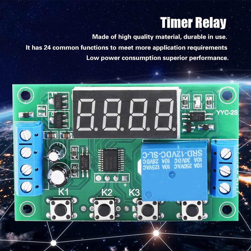 5V/12V/24V Delay Timer Digital Control Switch Relay Module with LED
